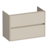Brauer Adore - Onderkast Ondiep - 80 cm - met 2 Softclose Lades Greeploos en 1 Sifon Uitsparing - Mat Beige - thumbnail