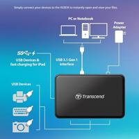 Transcend TS-HUB3K USB 3.2 Gen 1-hub 4 poorten Zwart - thumbnail
