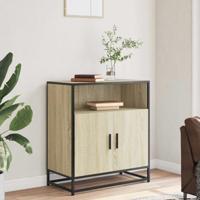 Dressoir 68x35x76 cm bewerkt hout sonoma eikenkleurig - thumbnail