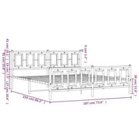 Bedframe met hoofd- en voeteneinde metaal zwart 183x213 cm - thumbnail
