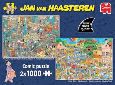 Jumbo Jan van haasteren legpuzzel - muziekwinkel en vakantiekriebels, 2x1000st.
