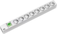 Bachmann 333.400 19 inch Stekkerdoos voor patchkast 1 HE Geaarde contactdoos Lichtgrijs - thumbnail