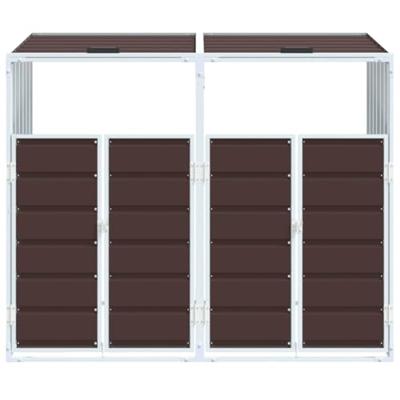 Containerberging voor 2 containers 144x81x113 cm staal bruin - thumbnail
