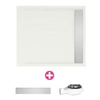 MegaBath Douchebak Easy Tray 80X80X5 cm Wit Mat Of Glans - Douchebak Mat Wit - thumbnail