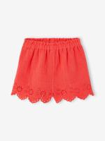 Short voor babymeisjes van katoengaas rood - thumbnail