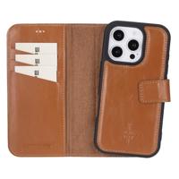 NorthLife iPhone 16 Pro Max - Leren Afneembare 2-in-1 bookcase telefoonhoes - Cognac - thumbnail