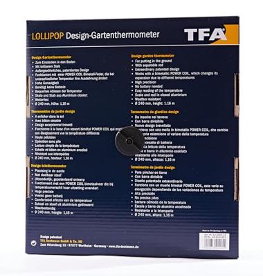 Buitenthermometer aluminium Lollipop antraciet 95 cm - thumbnail