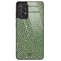Samsung Galaxy A52 glazen hardcase - Green dots - thumbnail