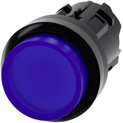 Siemens 3SU10010BB500AA0 3SU1001-0BB50-0AA0 Verlichte druktoets Kunststof frontring, Rond Knop Zwart, Blauw 1 stuk(s)