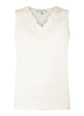 Tramontana Pippa Nos Basic Top V-neck Lace Tops En Singlets 001100-offwhite