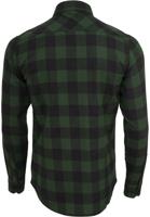 Urban Classics geruit flanellen slim fit overhemd donkergroen/zwart - thumbnail