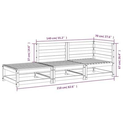 Tuinbank 2-zits met voetenbank massief douglashout