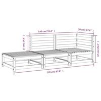 Tuinbank 2-zits met voetenbank massief douglashout - thumbnail