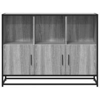 Dressoir 100x35x76 cm bewerkt hout grijs sonoma eikenkleurig - thumbnail