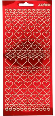 Creativ Company Stickers, harten, vel 10x23 cm, transparant rood, 1 vel