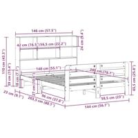 Bedframe zonder matras massief grenenhout wit 140x200 cm - thumbnail