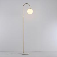 Staande lamp Sereno alabastro l - E27-fitting - IP20 voor binnen - Witte glazen bol met albastlook - Voet van marmer - thumbnail