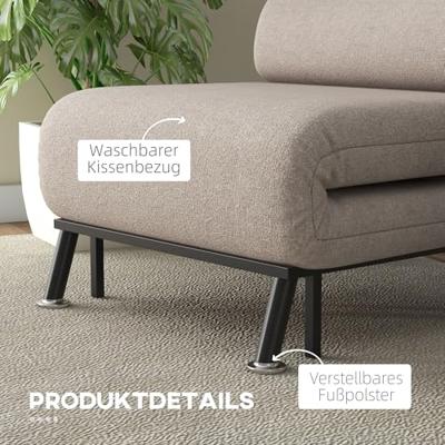 HOMCOM Slaapstoel (Breedte 75 cm, Beige) HOMCOM Slaapstoel (Breedte 75 cm, Beige)