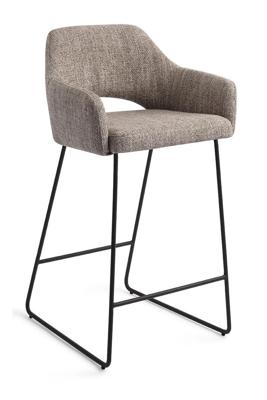 Jesper Home Barkruk 'Yanai' Slide Black, kleur Biscuit Beach (zithoogte 65cm)