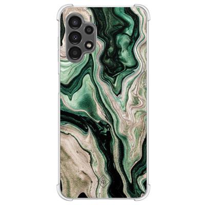 Samsung Galaxy A13 4G shockproof hoesje - Green waves Samsung Galaxy A13 4G shockproof hoesje - Green waves