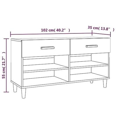 Schoenenkast 102x35x55 cm bewerkt hout hoogglans wit Schoenenkast 102x35x55 cm bewerkt hout hoogglans wit