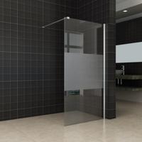 Slim glasplaat 1000 x 2000 x 8 mm nano helder glas met melkglas middenband - thumbnail