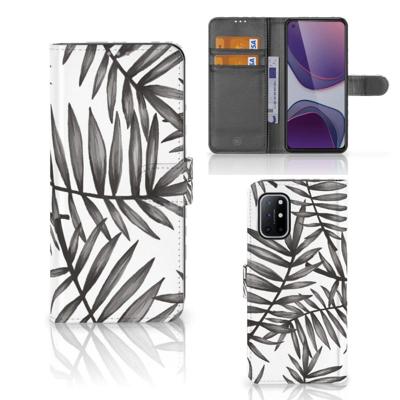 OnePlus 8T Hoesje Leaves Grey OnePlus 8T Hoesje Leaves Grey
