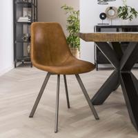 Eetkamerstoel 'Celia', Vintage PU-leder, kleur cognac - thumbnail