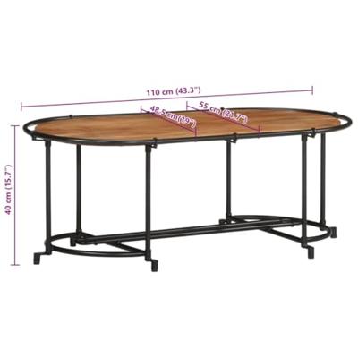 Salontafel 110x55x40 cm massief acaciahout