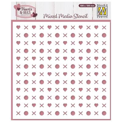 Nellie's Choice • stencil knuffel en kus 15x15cm