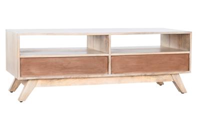 Tv-meubel DKD Home Decor Wit Natuurlijk Mangohout 130 x 40 x 45 cm