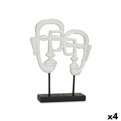 Decoratieve figuren Gezicht Wit 27 x 32,5 x 10,5 cm (4 Stuks)