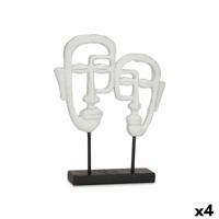 Decoratieve figuren Gezicht Wit 27 x 32,5 x 10,5 cm (4 Stuks) - thumbnail