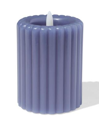 HEMA Led kaars ⌀7.5x10cm ribbel blauw (blauw)