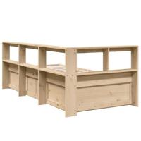 Bed met boekenkast zonder matras massief grenenhout 100x200 cm - thumbnail