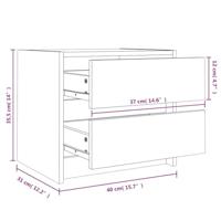 Nachtkastje 40x31x35,5 cm massief grenenhout wit - thumbnail