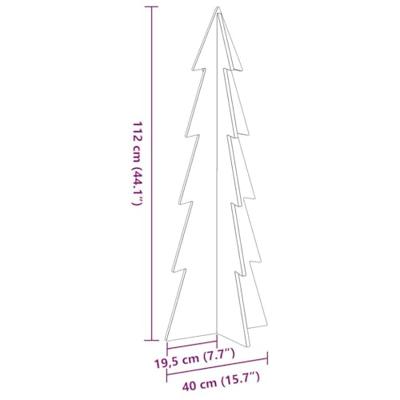 Kerstdecoratie kerstboom 112 cm massief grenenhout wit - thumbnail