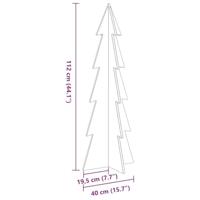 VidaXL Kerstdecoratie kerstboom 112 cm massief grenenhout wit - thumbnail