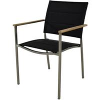 Marmaris RVS zwarte Stapelstoel - Set van 4 stuks - thumbnail