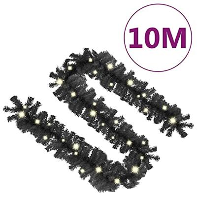 VidaXL Kerstslinger met led-lampjes 10 m zwart - thumbnail