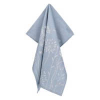 Bunzlau Castle - Theedoek 65x65cm Wild Flowers grijsblauw (GOTS) - thumbnail