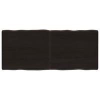 Tafelblad natuurlijke rand 140x60x(2-6)cm eikenhout donkerbruin - thumbnail