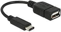 Delock 65579 USB-kabel USB 2.0 USB-C stekker, USB-A bus 0.15 m Zwart - thumbnail