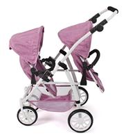 Tweeling Poppenwagen Vario - Pink Jeans - thumbnail