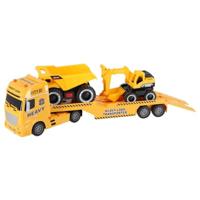 Rapid Wheels Autotransporter + 2 Bouwvoertuigen + Licht en Geluid - thumbnail