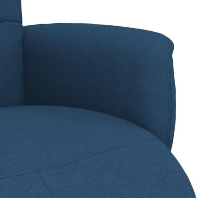 Fauteuil verstelbaar met voetensteun stof blauw