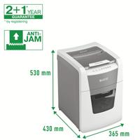 Leitz IQ Autofeed Small Office 100 P4 Papierversnipperaar 100 vellen Cross cut 4 x 30 mm P-4 34 l Ook geschikt voor Paperclips, Nietjes, Creditcards - thumbnail