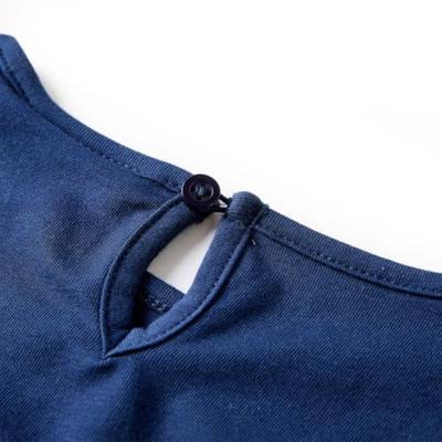 Kindershirt met lange mouwen vogelprint 140 marineblauw