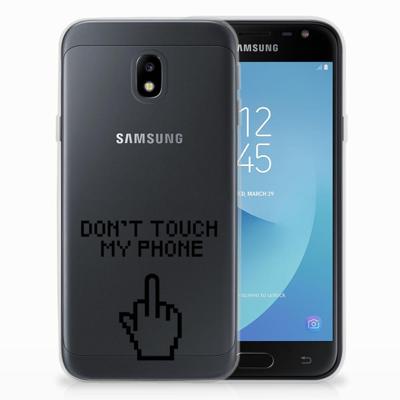 Samsung Galaxy J3 2017 Silicone-hoesje Finger Don't Touch My Phone Samsung Galaxy J3 2017 Silicone-hoesje Finger Don't Touch My Phone