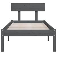 Bedframe massief grenenhout grijs 90x190 cm UK Single - thumbnail
